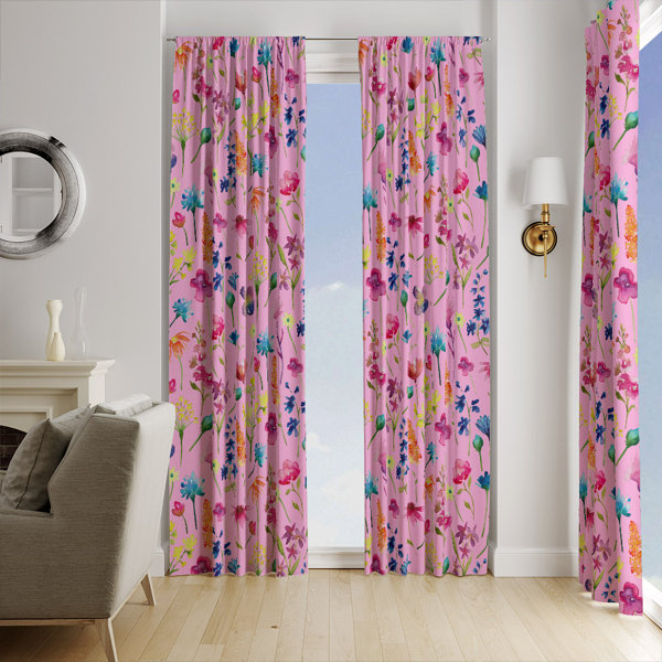 Pink Floral Curtains Wayfair
